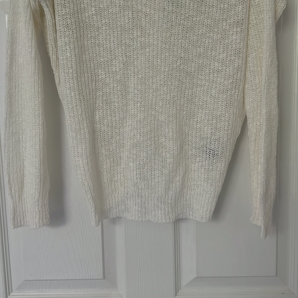 Sheer off-white open back sweater. - Picture 2 of 7